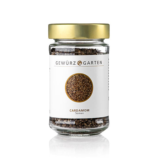Bild von Gewürzgarten Cardamom Samen/Saat, 130 g - würziges und süßlich-aromatisches Gewürz, das aus den Samen des Gewürzstrauchs gewonnen wird, mit einer leicht scharfen Note, geeignet für Fleisch, Fisch, Gemüse, Kompott und Pudding, sowie zur Herstellung von Wurst und Brot
