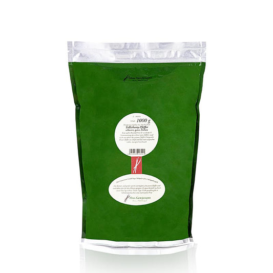 Foto einer 1-kg-Packung des pikanten Curry-Pulvers Jaipur von Altes Gewürzamt, das für die Zubereitung von authentischen indischen Gerichten wie Currys und Eintöpfen mit reichem Aroma und feurigem Charakter geeignet ist