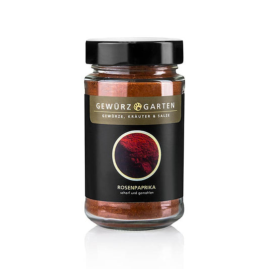 Gewürzgarten Rosenpaprika Pulver, scharf, 120 g - Würziger Rosenpaprika für ungarische Schmorgerichte und pikante Suppen, geeignet für Fleisch, Reis und Gemüse
