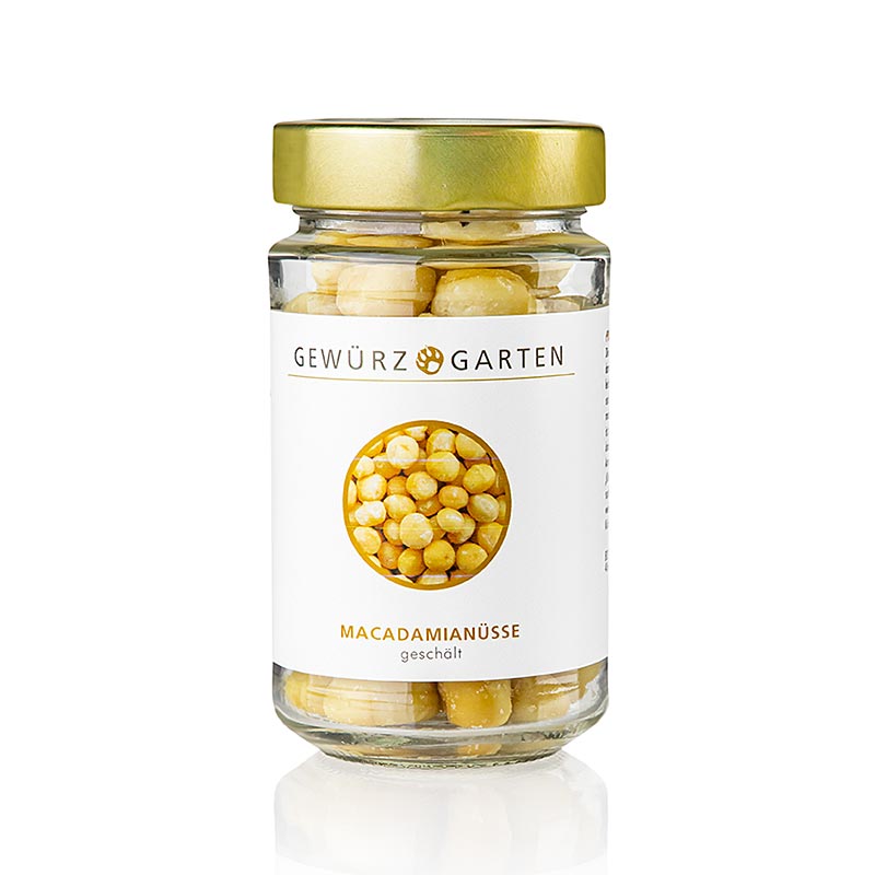 Geschälte und ungesalzene Macadamia-Nüsse, 120 g, die als Königin der Nüsse bekannt sind, mit zarter Textur und leicht süßlichem Aroma