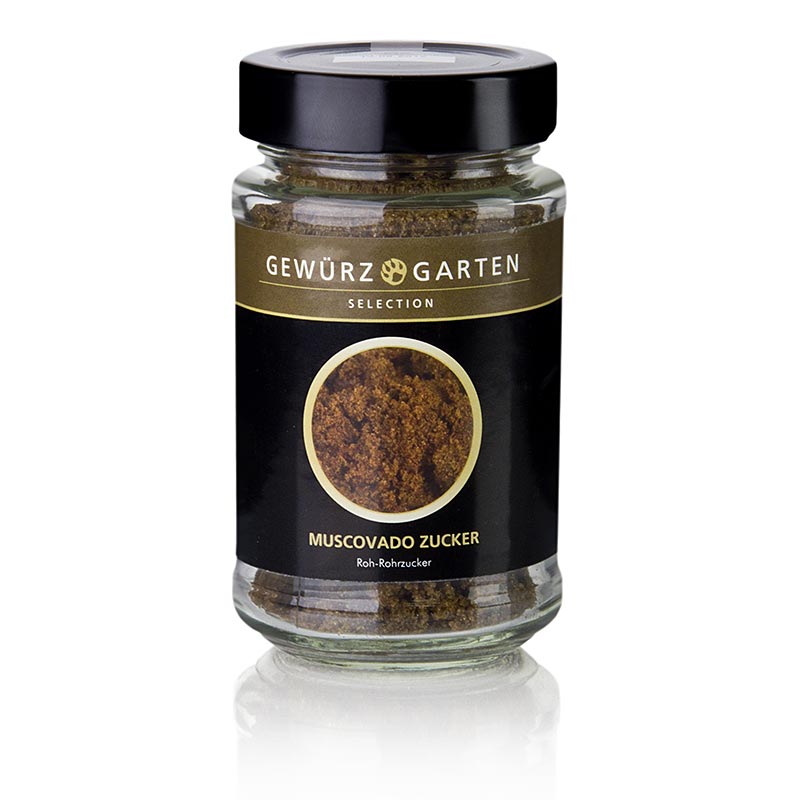 Gewürzgarten Muscovado Zucker, Roh-Rohrzucker mit Karamell- & Malznoten, 160 g - hochwertiger unraffinierter Zucker mit süßen Karamell- und malzigen Aromen in einer 160 g Packung (German)