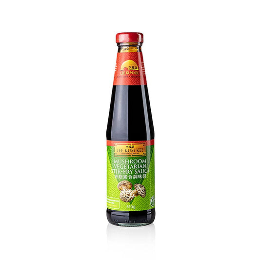Würzige vegetarische Woksauce mit Pilzen, ideal für Gemüse, Tofu, Huhn oder Schwein