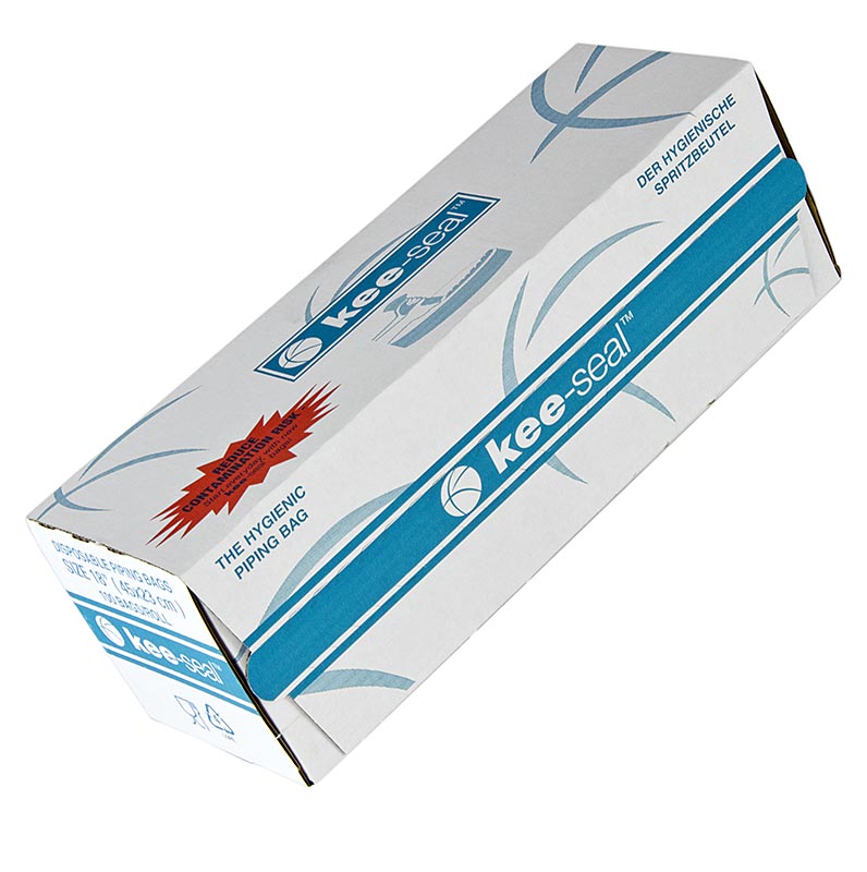 Poches à douille, jetables, 45cm, Kee-Seal, lisses, distributeur, 100 pces