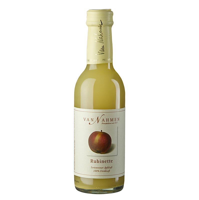 Van Nahmen - Rubinette Apfelsaft, 100% Direktsaft, 250 ml - Sortenreiner Apfelsaft von süßlich aromatischen Äpfeln, hergestellt in der Mosterei und Privatkelterei van Nahmen im Rheinischen Hamminkeln, ohne Konservierungsmittel oder Aromastoffe