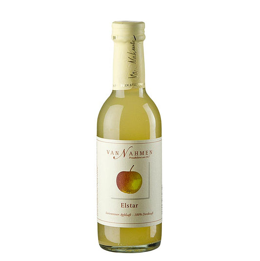 BIO Elstar Apfelsaft, 100% Direktsaft, hergestellt von van Nahmen, süß-säuerliche Aromatik, ohne Konservierungsmittel oder Aromastoffe, traditionelle Obstsorten