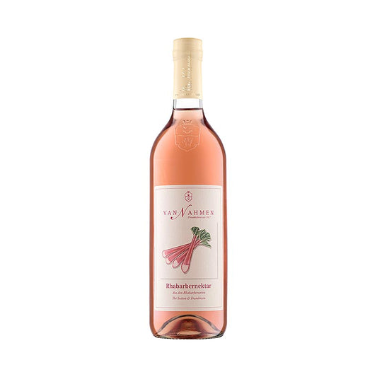 Van Nahmen - Framboozen Rhabarbernektar, 70% Direktsaft, 250 ml - Ein zartrosa Rhabarbernektar aus den Sorten The Sutton und Framboozen, hergestellt in der Mosterei und Privatkelterei van Nahmen im Rheinischen Hamminkeln, ohne Konservierungsmittel oder Aromastoffe