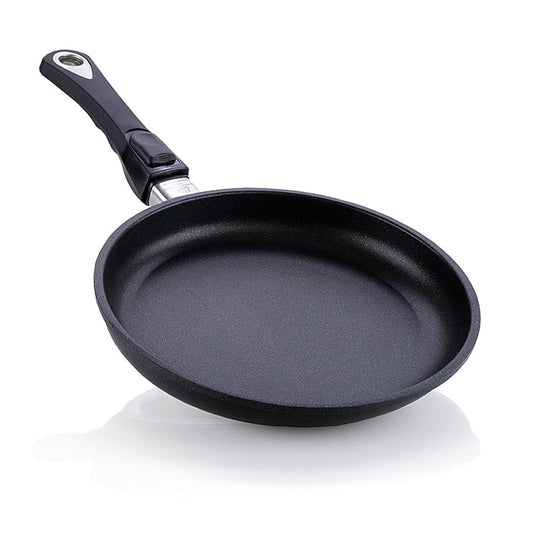 AMT Gastroguss Bratpfanne mit abnehmbarem Griff, hochwertige Aluminiumguss-Kochgeschirre, hervorragende Wärmespeicherung und Reinigungsfähigkeit