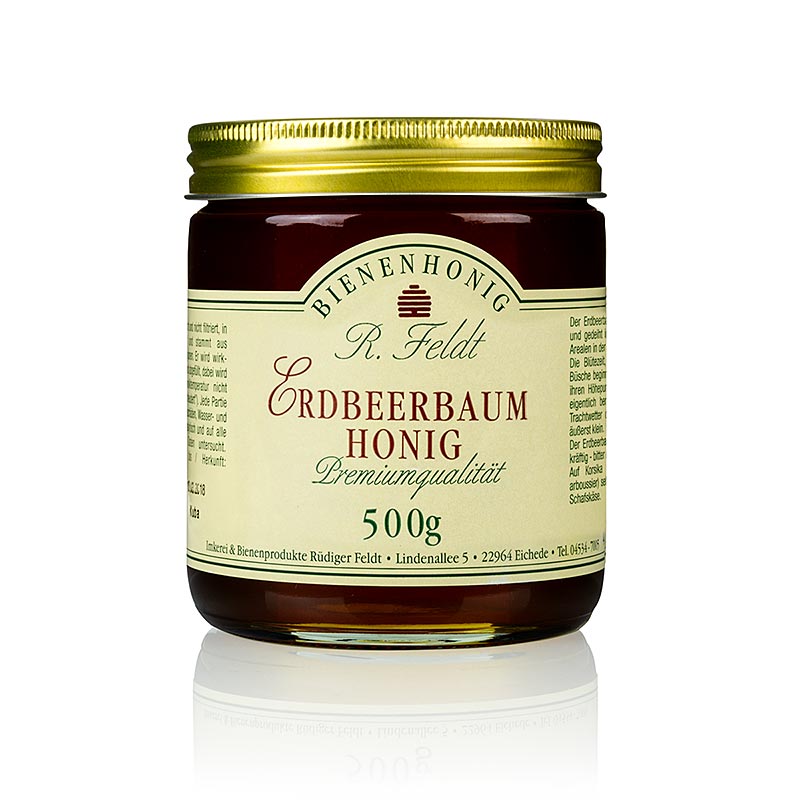 Erdbeerbaum-Honig, hell-bernsteinfarben, bitter-süß, 500 g - Rarität mit adstringierender Wirkung, passend zu Schafskäse und Pfannkuchen