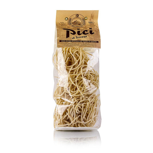 Spaghetti Pici in Nestern, 500 g, ideal für Bankette und Vorgarung, 08 Mikron Mikrolöcher für Körper und Bissfestigkeit, geeignet für schmackhafte Fleisch- oder Gemüsesoßen