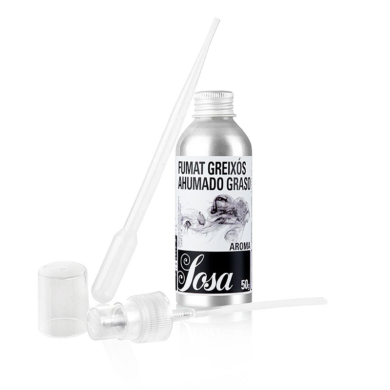 Aroma Rauch, flüssig, 50 g - Intensives Aroma für die Patisserie, mit Pipette und Sprühvorrichtung geliefert