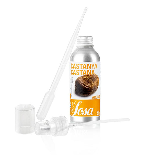 Aroma Kastanie, flüssig, 50 g - Intensives Aroma, ideal für Patisserie, mit Pipette und Sprühvorrichtung