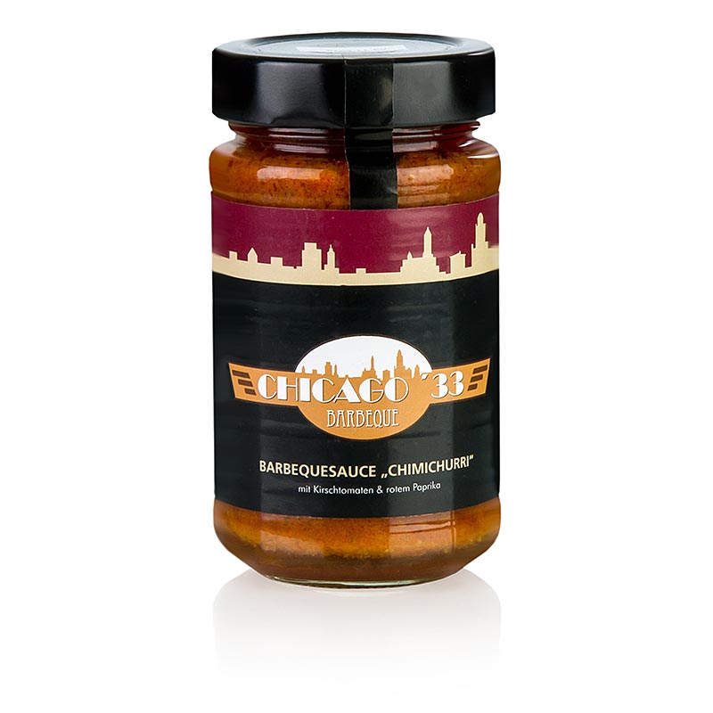 Barbecuesauce CHICAGO ´33 Chimichurri mit Kirschpaprika und rotem Paprika, 225 ml, ideal für gegrilltes Fleisch, Fisch, Gemüse, Pasteten und Suppen