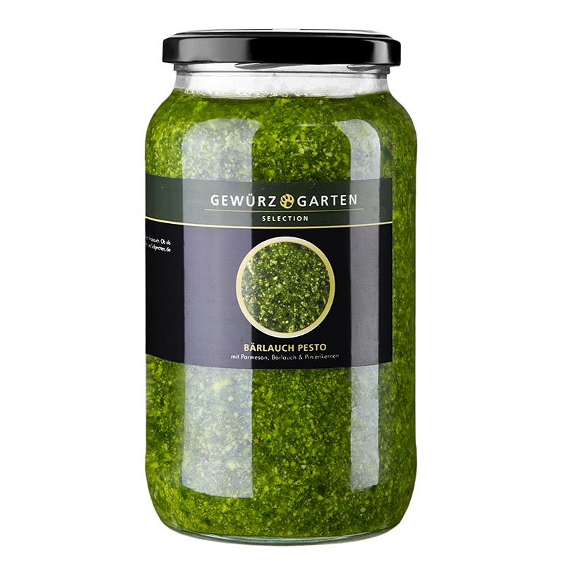 Gewürzgarten Bärlauch Pesto, 900ml Glas (SA), 900 ml - Handwerklich hergestelltes Pesto aus frisch geerntetem Bärlauch, ideal zum Würzen von Nudeln, Brot, Fleisch oder Gemüse Geeignet für Hobbyköche und Profiköche