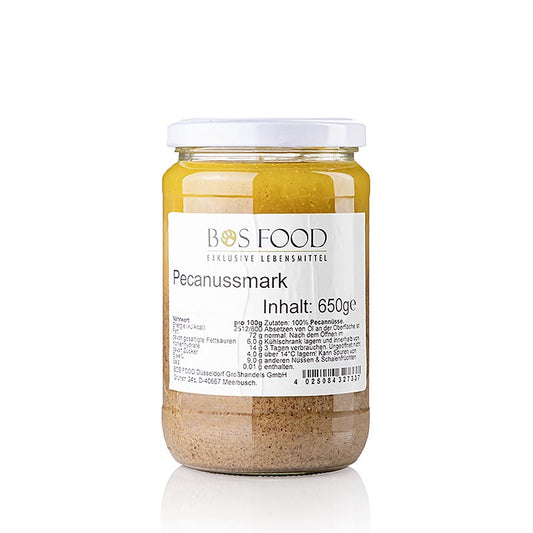 BOS FOOD Polpa di noci pecan, 100% polpa senza additivi, 650 g