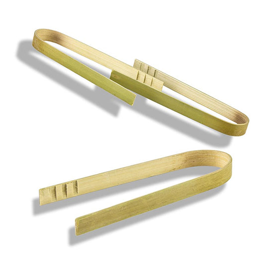 Bambus-Fingerfoodzange aus 8cm langem, naturbelassenem Bambus-Holz, ideal für das Greifen von Snacks bei Veranstaltungen