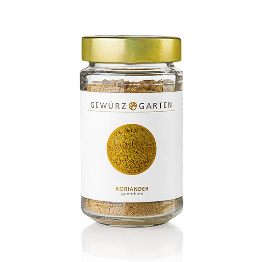Gemahlener Koriander Gewürz mit aromatischem Geruch und würzigem Geschmack, beliebte Zutat in der Küche