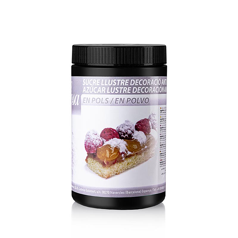 Packung mit 750 g Sosa Puderzucker gegen Feuchtigkeit, ideal zur Dekoration von Backwaren und Desserts, mit feuchtigkeitsabweisenden Eigenschaften und Zuckerglanz