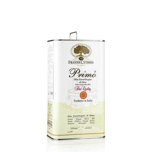 Flasche natives Olivenöl Extra, Frantoi Cutrera Primo Monti Iblei, 100% Tonda Iblea, 3 l, hergestellt aus 100% Tonda Iblea Oliven mit frischem, fruchtigem und intensivem Duft von grünen Tomaten und aromatischen frischen Kräutern, ideal zum Verfeinern von Bruschetta, gebratenem oder gegrilltem Fleisch, Fisch oder Wild sowie rohem und gegartem Gemüse