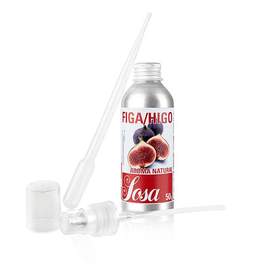 Aroma Natural Feige, flüssig, 50 g - Intensives Aroma von Sosa, ideal für die Patisserie und Molekularküche Enthält 0,2g / Kilo Masse Geliefert mit Pipette und Sprühvorrichtung