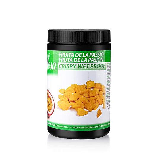 Knusprige Sosa Crispy Passionsfrucht mit Kakaobutter ummantelt, ideal für Desserts und Kuchen 400 g-Packung
