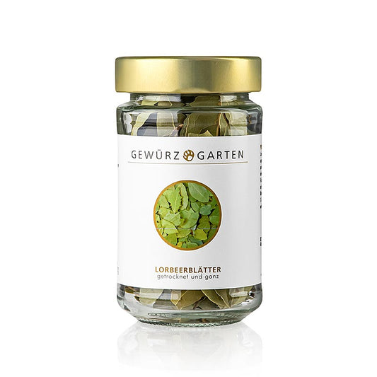 Getrocknete Lorbeerblätter von Gewürzgarten Lorbeerblätter, ideal zum Würzen von Suppen, Fonds und Saucen Aromatisiert Fisch, Fleisch, Geflügel und Wild sowie Eintöpfe und süße Backwaren