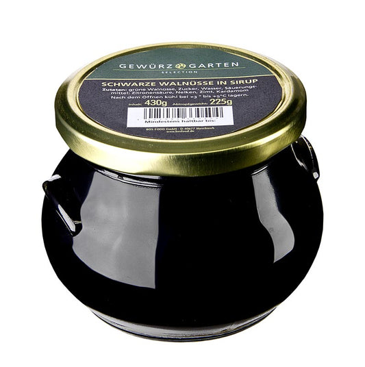 Gewürzgarten Schwarze Walnüsse, ganz, in Sirup, 430 g