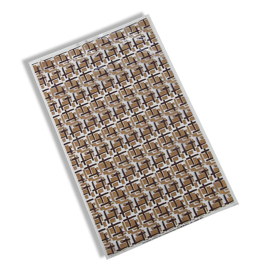 Dekorative Abziehfolie Labyrinth für Schokolade, 40x25cm, 17 Blatt, leicht zu handhaben und individuell einsetzbar