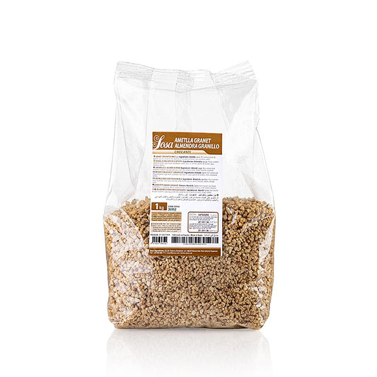 Karamellisierter Mandelkrokant mit gehackten Mandeln, ideal zur Dekoration und als Zutat für Desserts, Süßspeisen und Feingebäcke, 1 kg