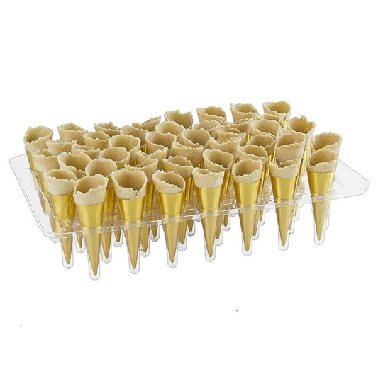 Goldene Mini-Croissants mit neutralem Geschmack, ideal für Buffets und Snacks