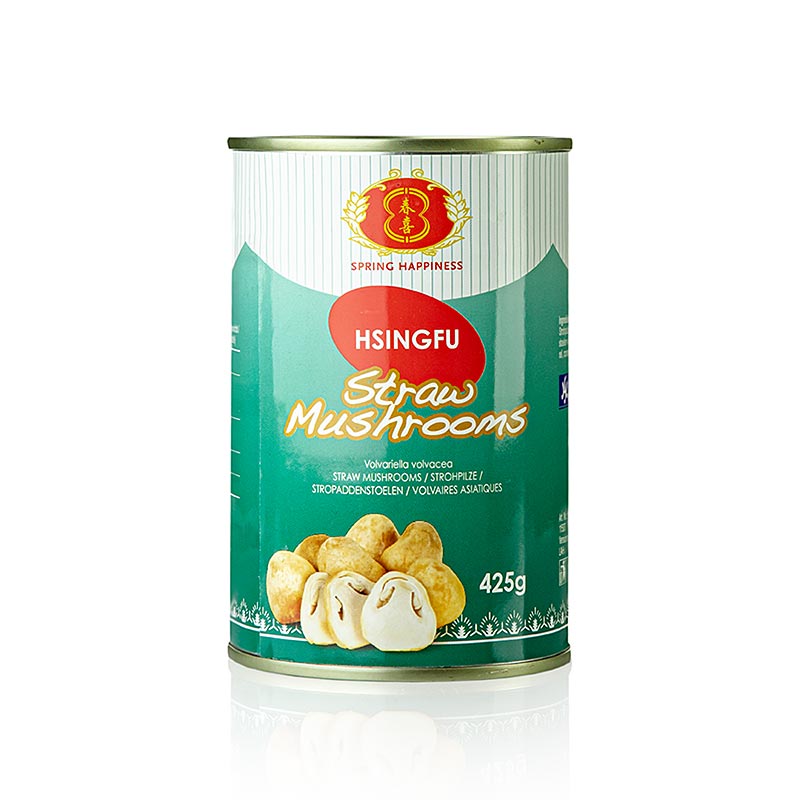 Chinesische Champignons, auch bekannt als Stroh-Pilze, 425 g, sind eine milde und angenehme Zutat für asiatische Gerichte, Suppen und Gemüsegerichte, kugelförmig, außen grau-schwarz und innen cremig weiß