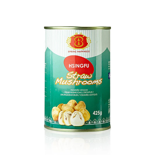 Chinesische Champignons, auch bekannt als Stroh-Pilze, 425 g, sind eine milde und angenehme Zutat für asiatische Gerichte, Suppen und Gemüsegerichte, kugelförmig, außen grau-schwarz und innen cremig weiß