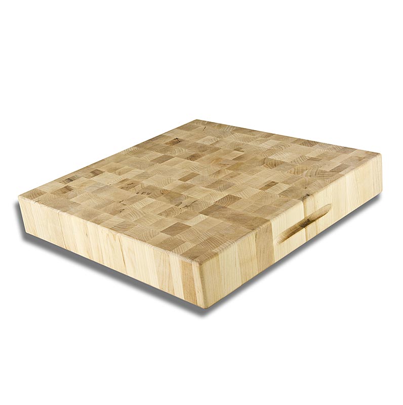 Hackbrett aus Ahornholz, eckig geformt, Abmessungen 46x46x7,5cm, hochwertiges Boos Block Produkt