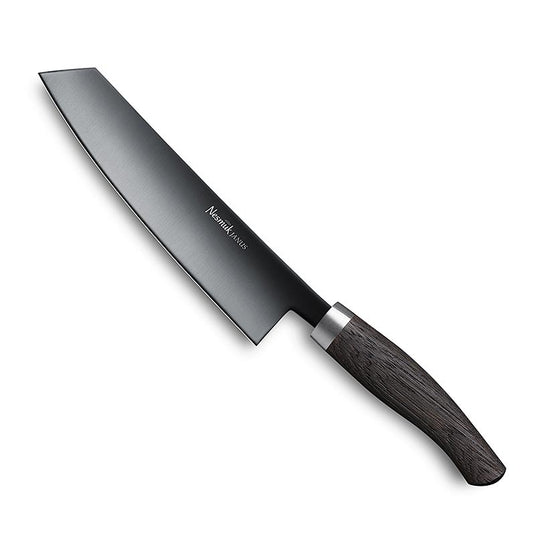 Couteau de cuisine Nesmuk Janus 5.0, 180 mm, virole en acier inoxydable, manche en chêne des marais, 1 pièce