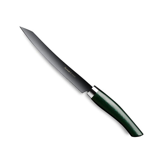 Couteau Nesmuk Janus 5.0, 160 mm, virole en acier inoxydable, manche en micarta vert, 1 pièce