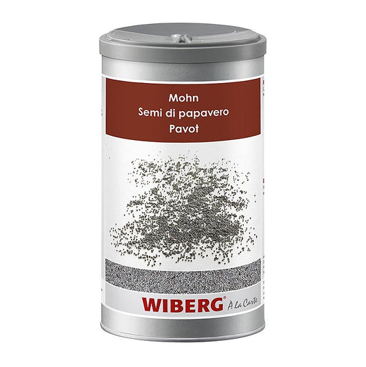 700 g Wiberg Mohn, ganz, bekannt für herbes und intensives Aroma, ideal für pikante Mohnspeisen wie Mohnzopf und als Beilage zu Hauptspeisen