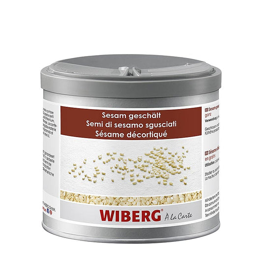 Wiberg Sesam, geschält, 290 g - Eine uralte Nutzpflanze mit hohem Ölgehalt, in Asien angebaut und vielfältig einsetzbares Gewürz in verschiedenen Küchen weltweit