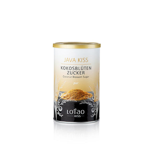 Lotao Java Kiss, Kokosblütenzucker, BIO, 250 g - 100% unraffinierter Kokosblüten-Rohzucker mit sanften Karamell-Noten, perfekt zum Süßen von Reisgerichten, Keksen, Kuchen, Soufflés und Getränken, DE-ÖKO-001 zertifiziert
