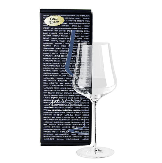 GABRIEL-GLAS© GOLD-Edition, mundgeblasenes Weinglas mit 510 ml Fassungsvermögen, verpackt in einem Geschenkkarton, hochwertige Handwerkskunst