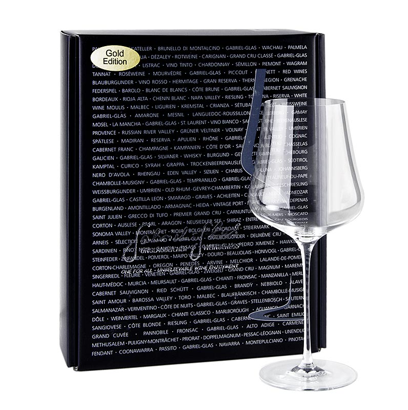Handcrafted GABRIEL-GLAS© GOLD-Edition wine glasses, 510 ml, in gift box