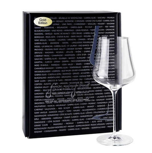 Handcrafted GABRIEL-GLAS© GOLD-Edition wine glasses, 510 ml, in gift box