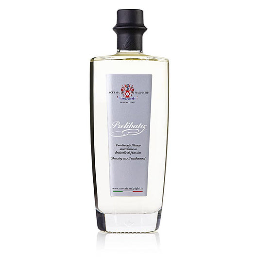 Balsamico Bianco Condimento Prelibato, 5 Jahre gereift, 500 ml, Malpighi, Eschenholzfass, hochwertiger Balsamico aus Modena, ideal zu Frischfisch und frischen Früchten