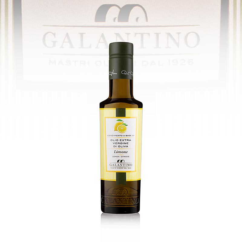 Natives Olivenöl Extra mit Zitrone, 250 ml - hochqualitatives Dressing für Gebäck, Fisch, Gemüse und Saucen