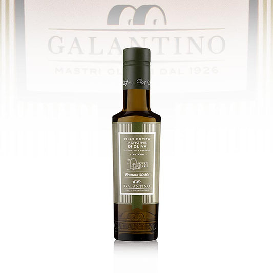 Natives Olivenöl Extra, Galantino Il Frantoio, leicht fruchtig, 250 ml - Goldgelbes Olivenöl mit grünen Reflexen, hergestellt aus handgeernteten Coratina und Ogliarola Oliven, kalt extrahiert und mit fruchtigem Geschmack