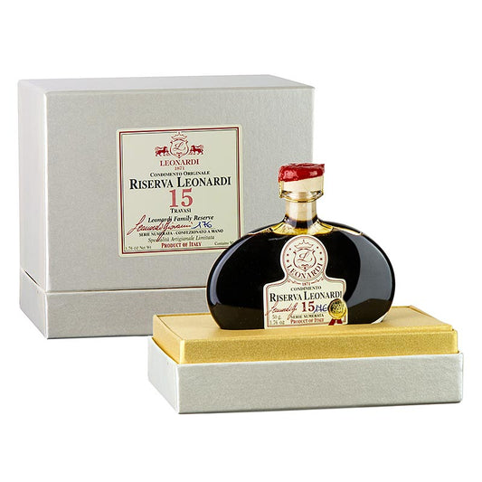 Balsamico Liberty Riserva Condimento, 15 Jahre, 50 g - Holzfassgereifter, süßlicher Balsamico Condiment, perfekt für Risotti, Schinken und Vanilleeis, exklusives Geschenk