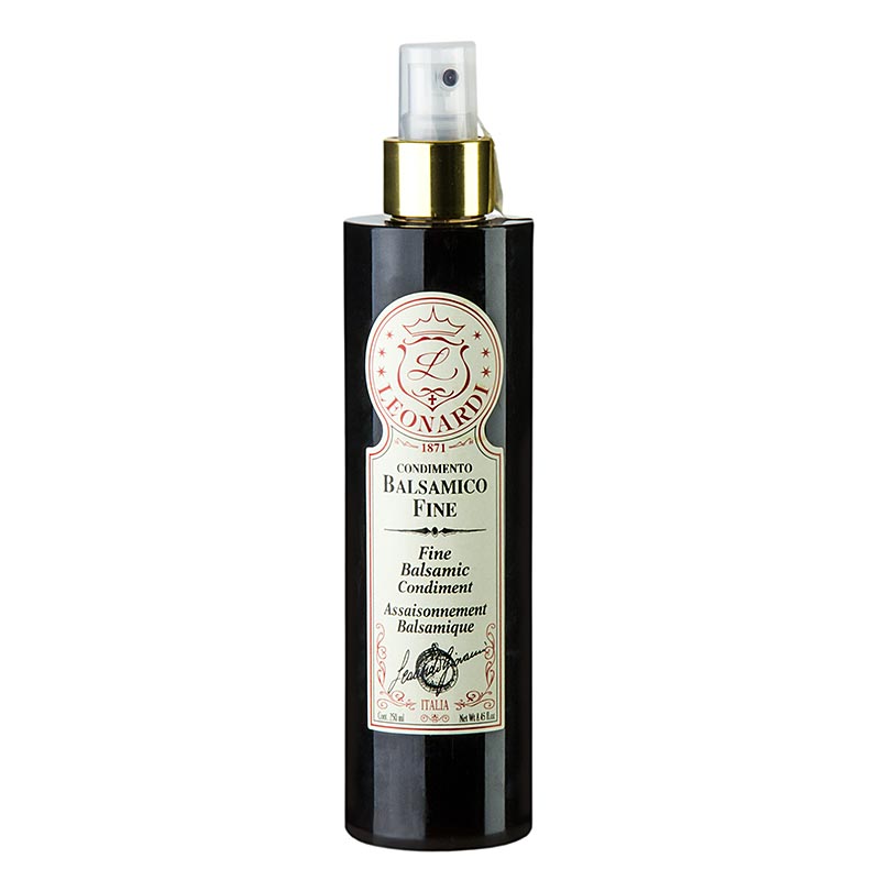 Leonardi - Balsamico Condimento Spray, 5 Jahre, 250 ml - Jung und spritzig gereifter Aceto Balsamico in praktischer Sprayflasche