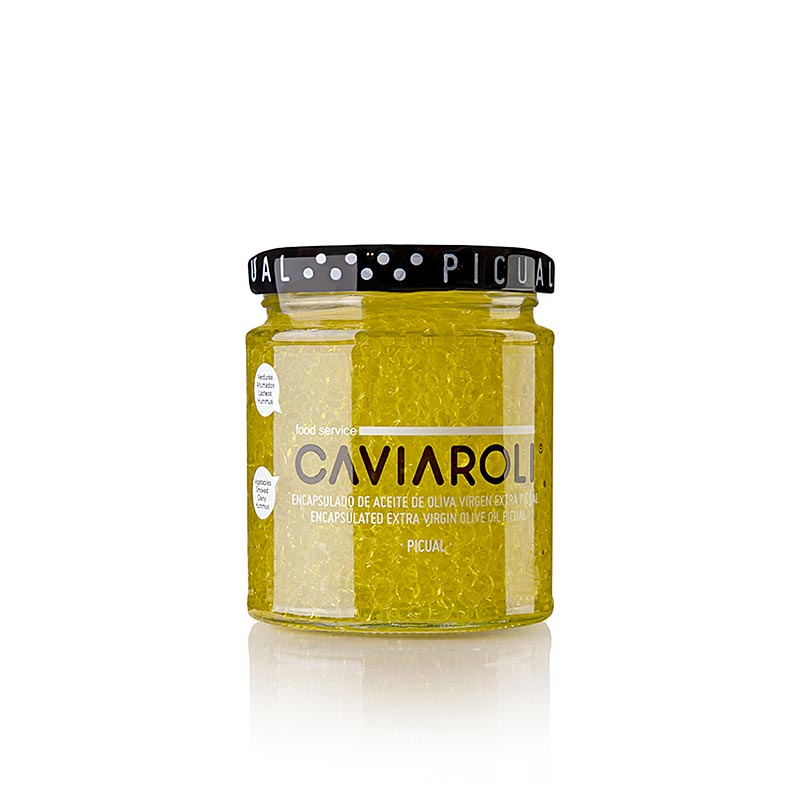 Caviaroli® Caviar d'huile d'olive, petites perles Huile d'olive extra vierge, jaune, 200 g