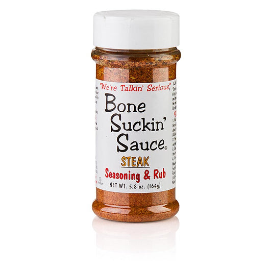 BBQ-Gewürzzubereitung Bone Suckin' Steak Seasoning & Rub von Ford's Food, 164 g, perfekt zum Würzen von Steak, gegrilltem Fleisch und Gemüse, unwiderstehliches Raucharoma, unverzichtbare Zutat für Hobbyköche und Gastronomen