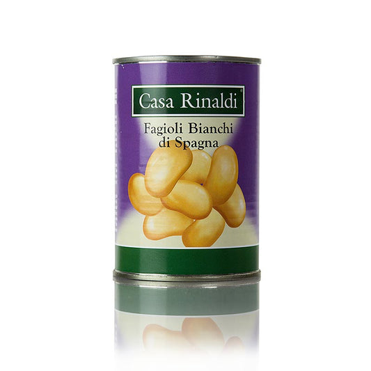 Spagna Bohnen, weiß, eingelegt, 400 g - dicke weiße Bohnen, ideal als Beilage zu Fleisch- und Fischgerichten oder in Suppen und Salaten, reich an Eiweiß und Mineralstoffen