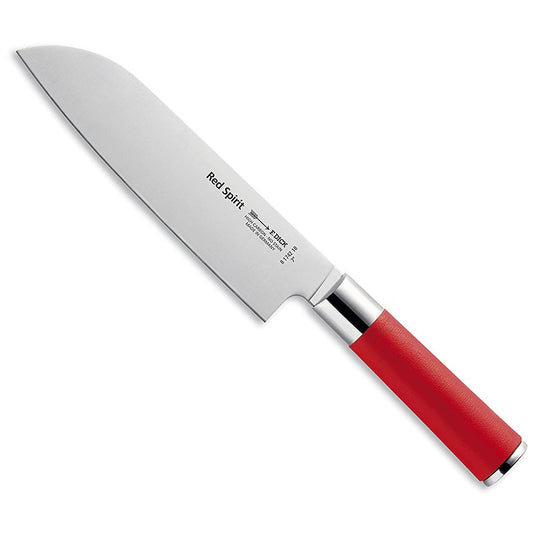 Serie Red Spirit, Santoku Messer, 18cm, DICK, 1 St - Asiatisches Santoku Messer mit rotem Griff, hergestellt von DICK, für professionelle Verarbeitung von Gemüse, Fleisch und Fisch in der asiatischen Küche