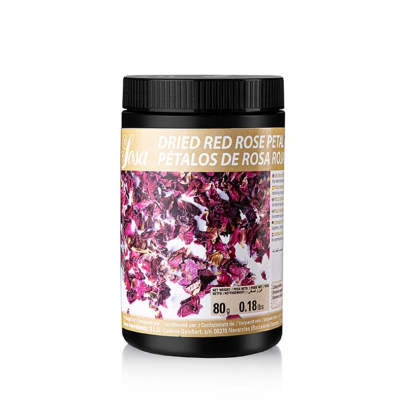 Sosa Petali di rosa essiccati, non canditi (38934), 80 g
